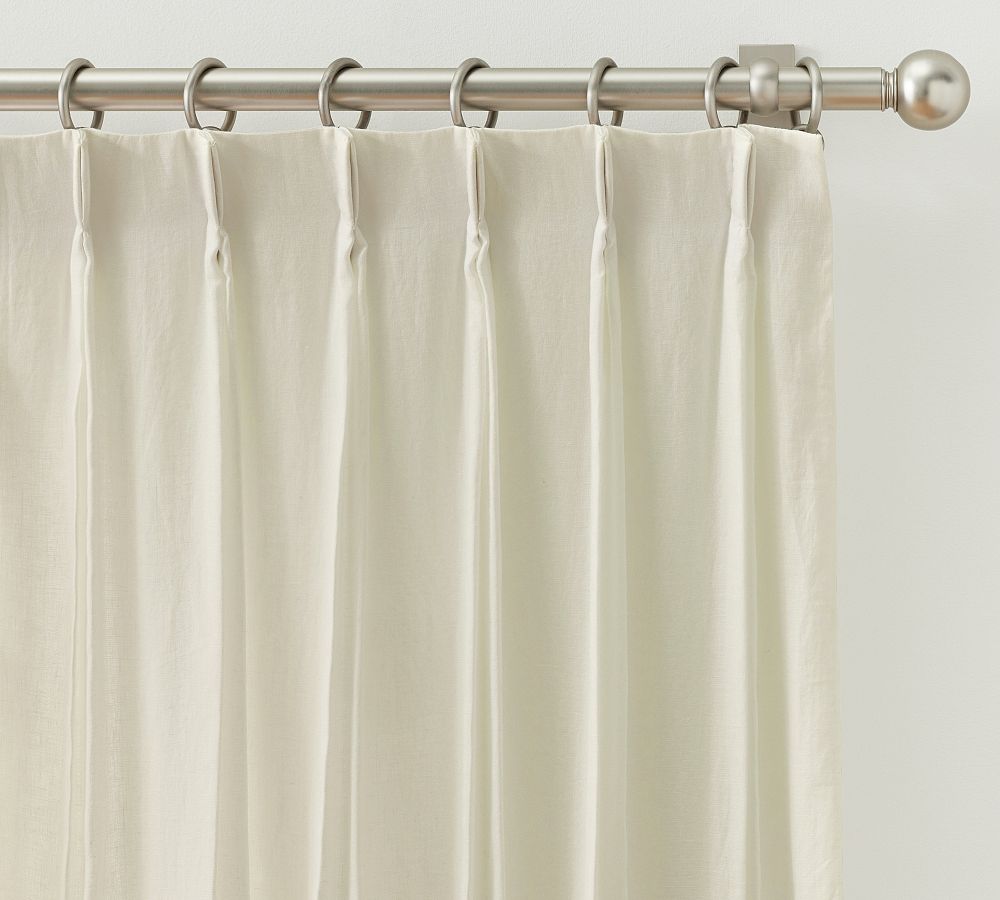 Belgian Flax Linen Pinch Pleat Blackout Curtain | Pottery Barn