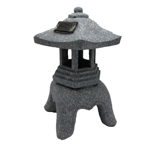 Pagoda Solar Light Button Finial Garden Object | Pottery Barn