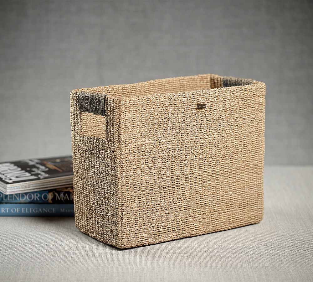 Abaca Rectangle Storage Basket, Small, Natural Sold by at Home