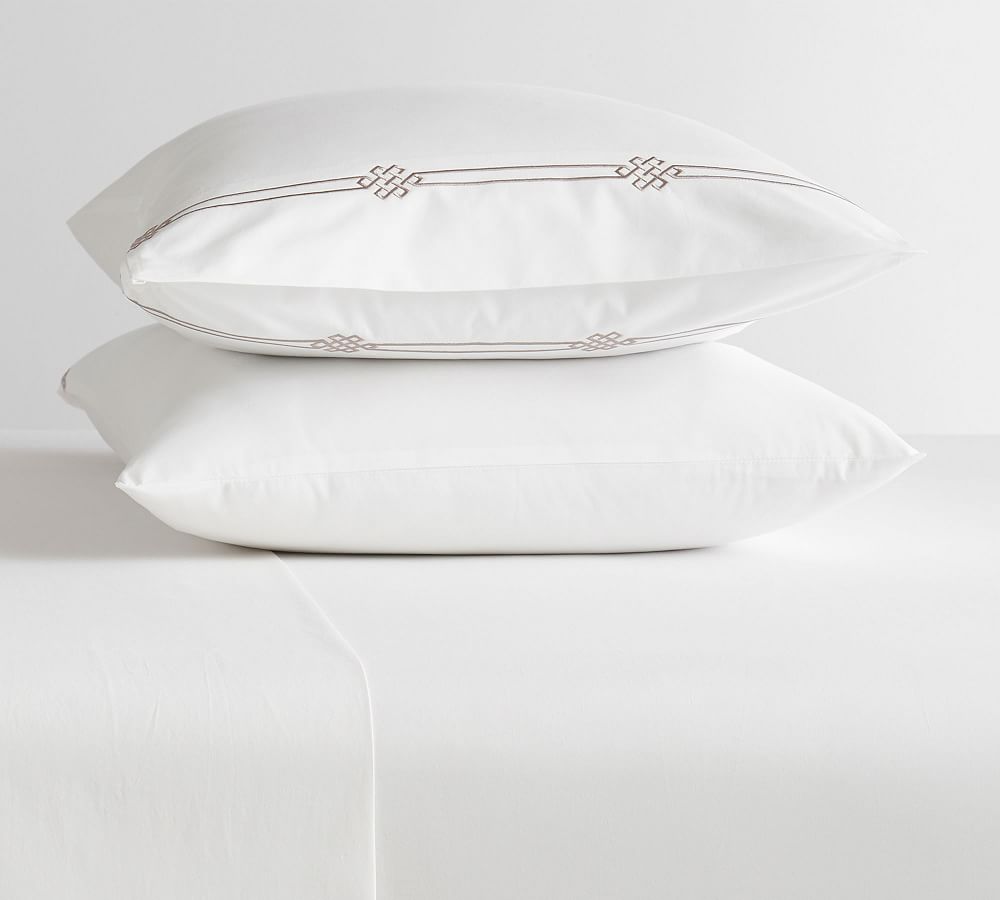 Emilia Embroidered Organic Percale Pillowcases Set of 2 Pottery Barn
