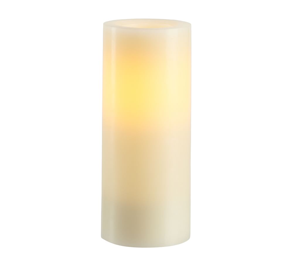 Standard Flameless Wax Pillar Candle - Ivory