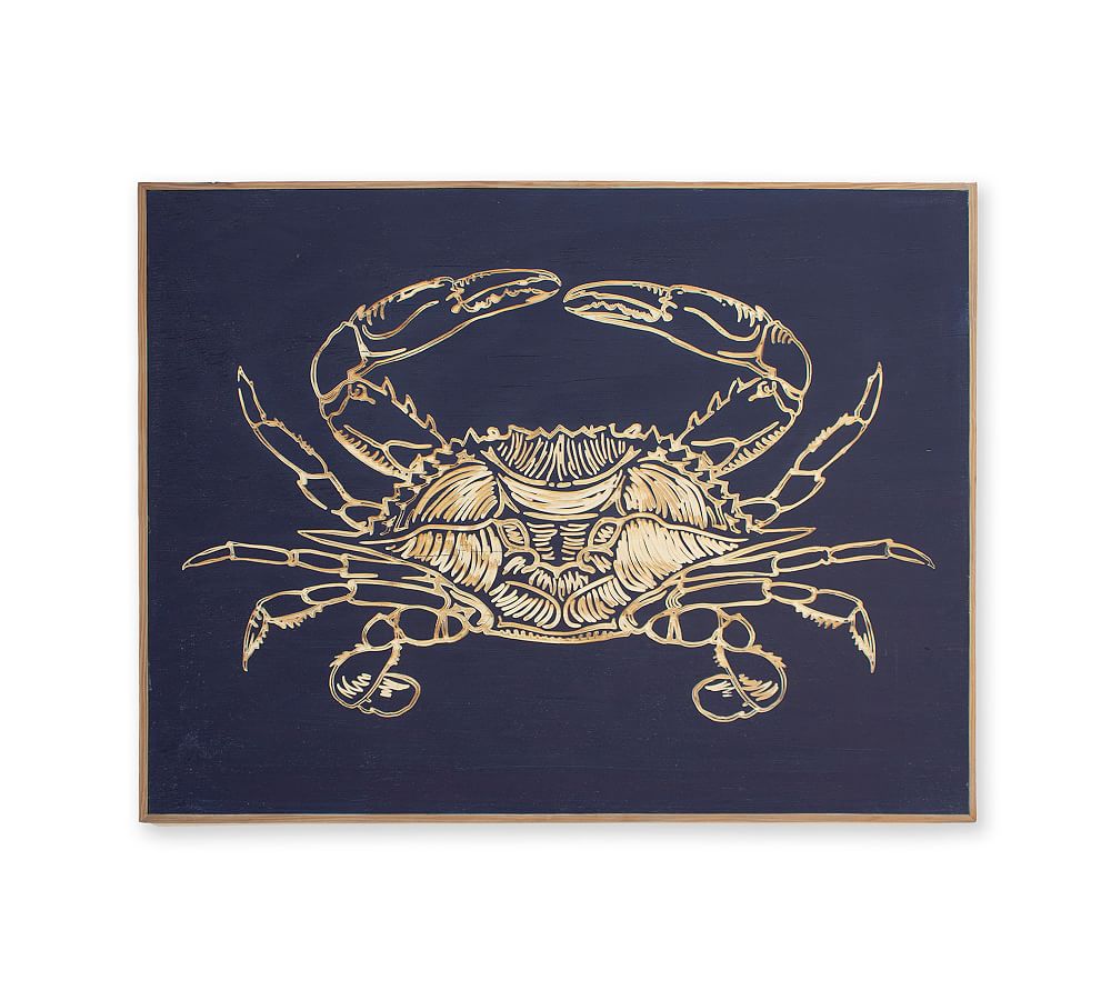 Carved Wood Crab Wall Art