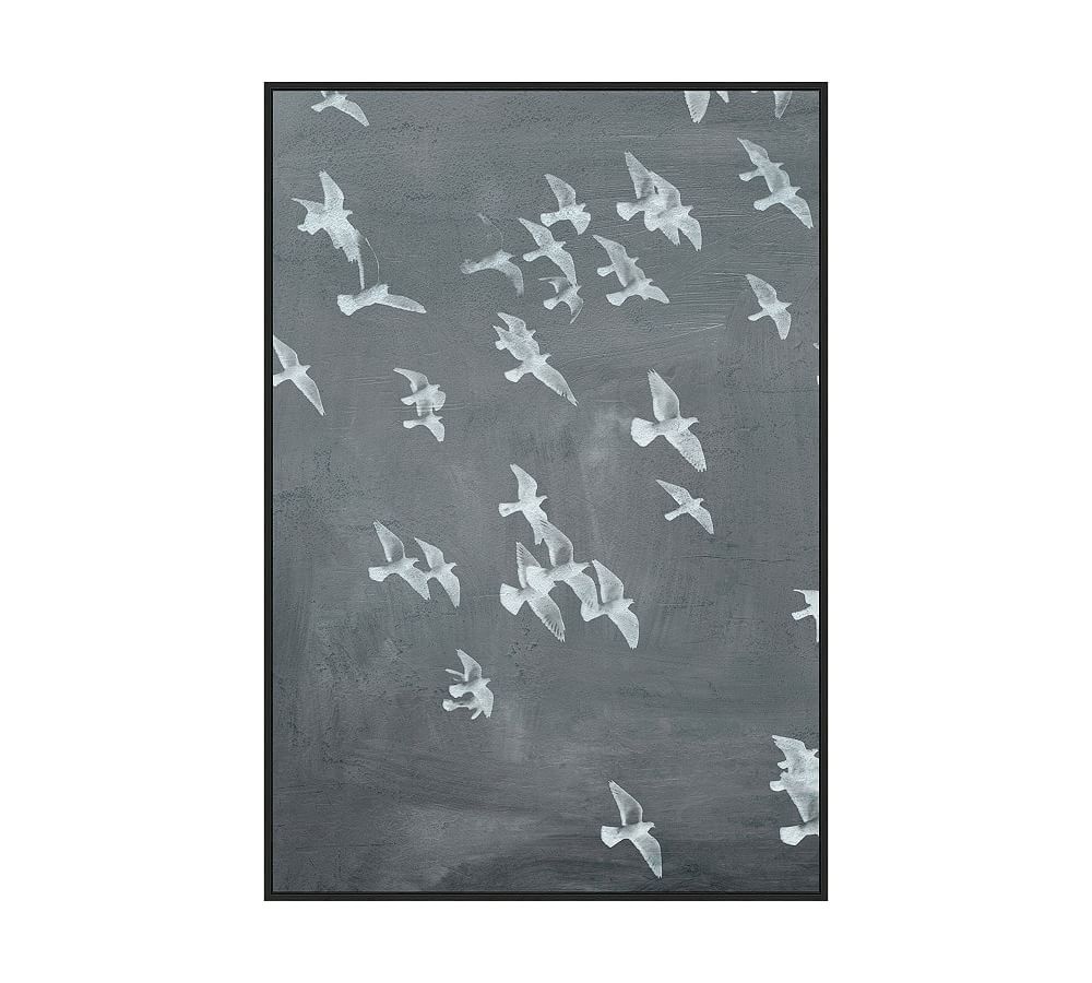 Graphite Flock Framed Wall Art Prints