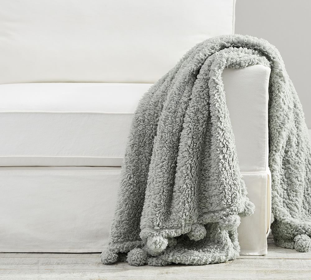 Pottery barn cozy pom best sale pom throw