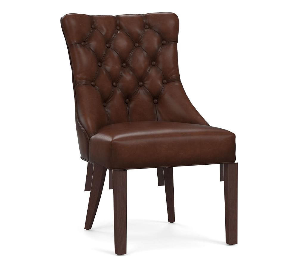 Hayes tufted leather dining chair hot sale