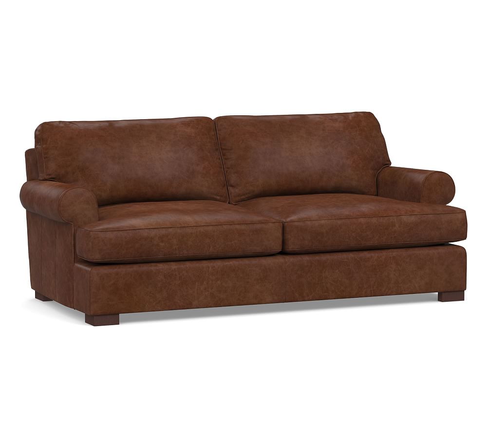 Townsend Roll Arm Leather Sofa