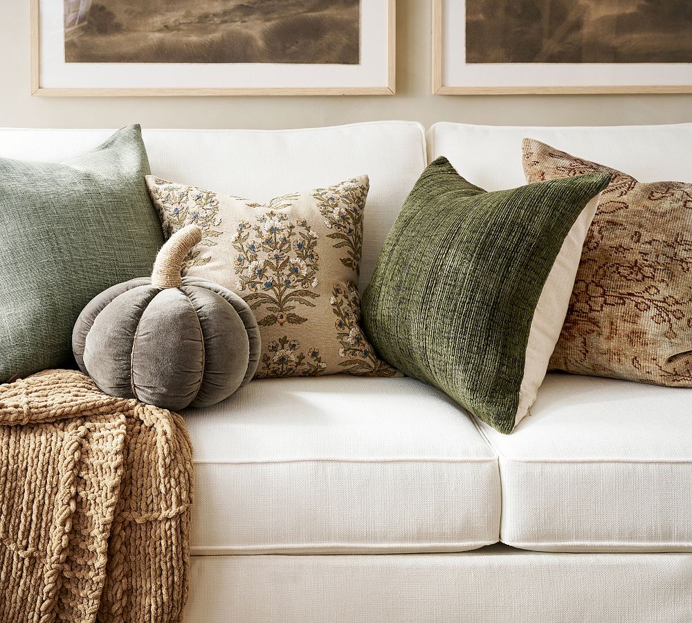 Velvet Pumpkin Shaped Pillow Pottery Barn