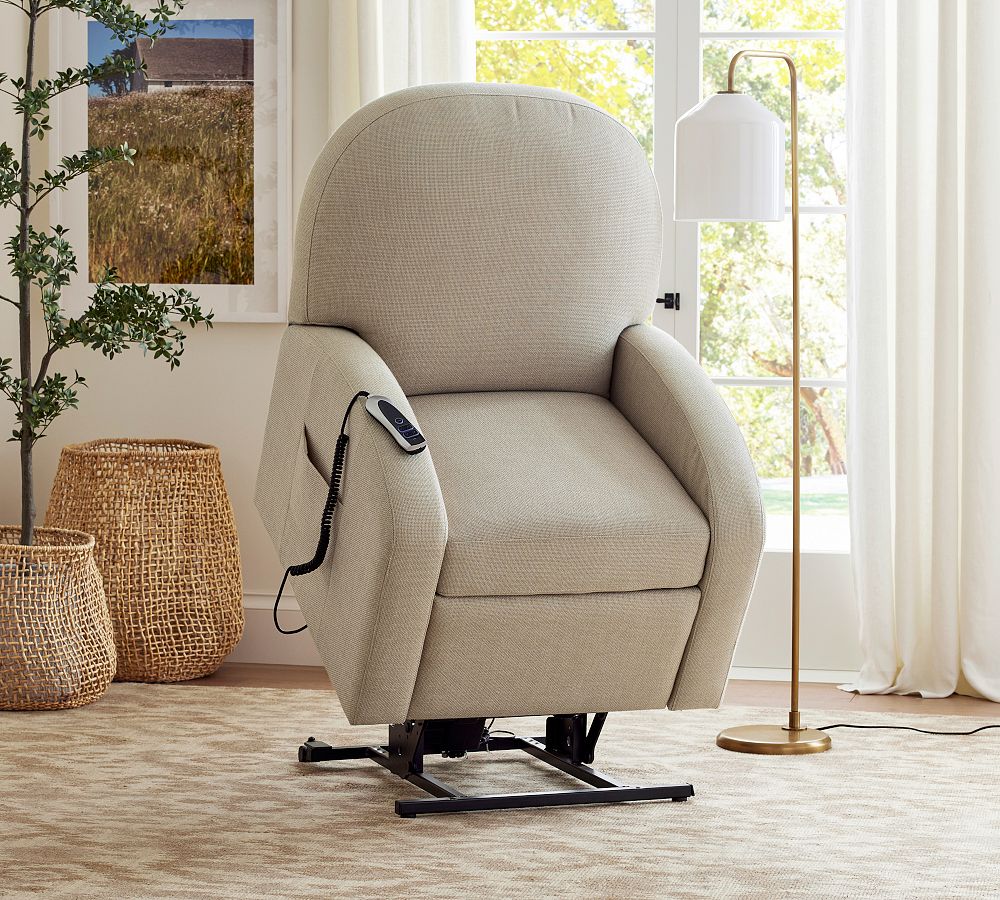 Farmhouse Upholstered Power Lift Recliner Pottery Barn