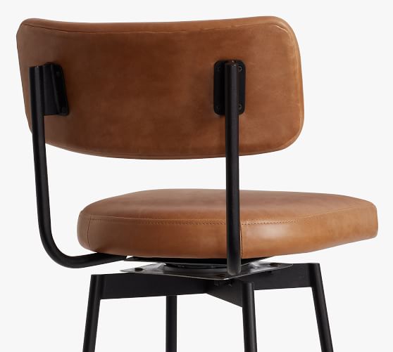 Maison Leather Swivel Bar & Counter Stools Pottery Barn