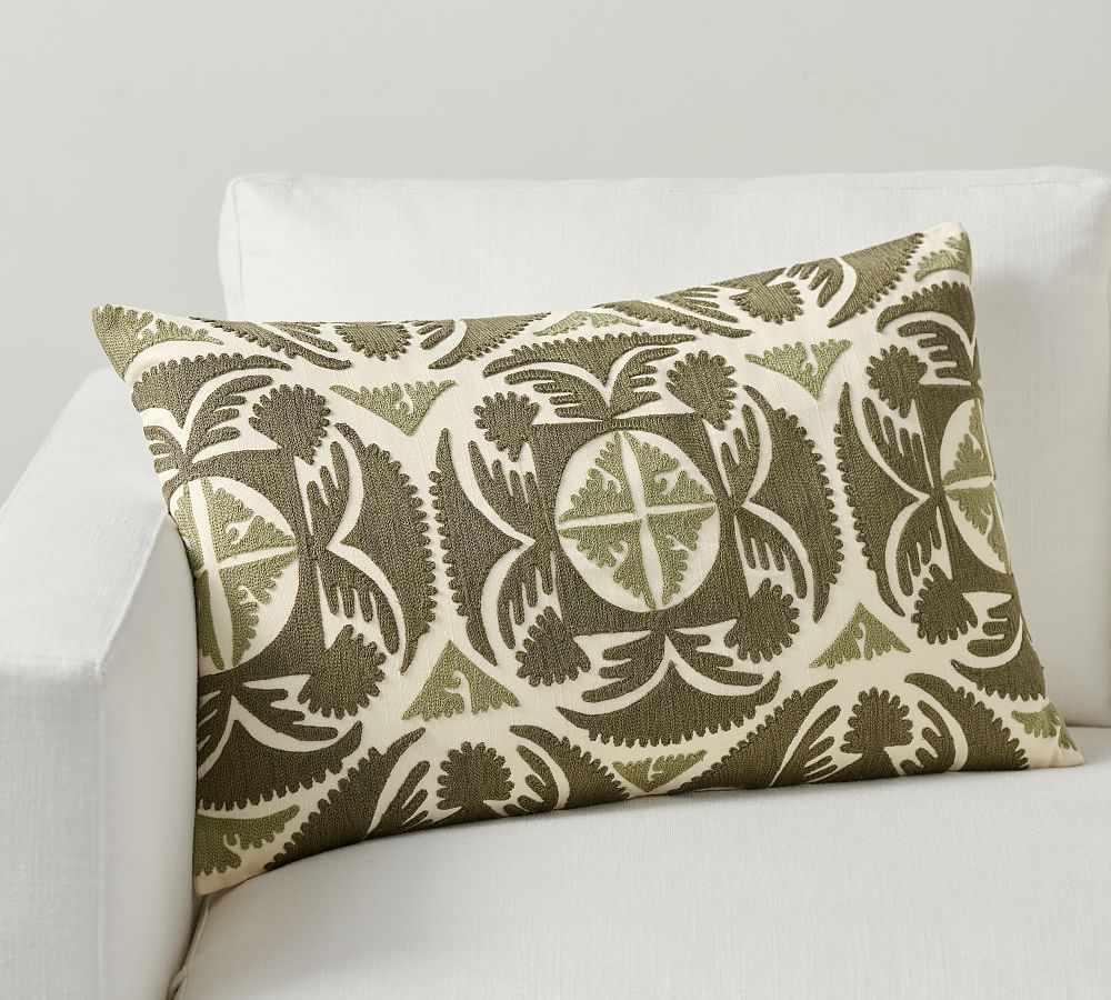 Varick Embroidered Lumbar Pillow
