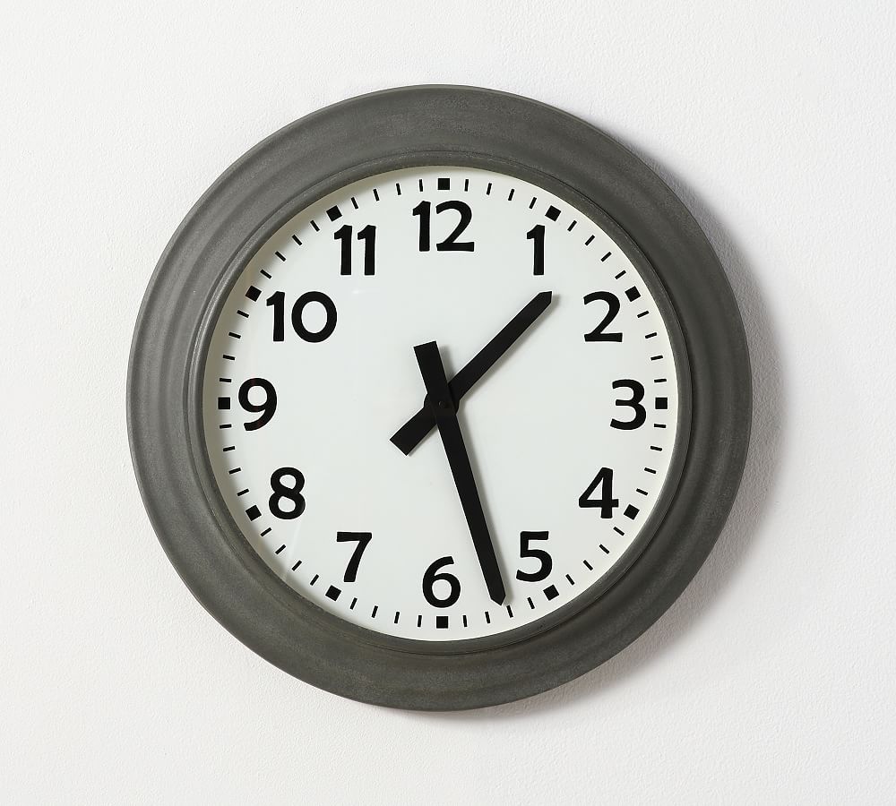 Traditional Zinc Wall Clock Pottery Barn