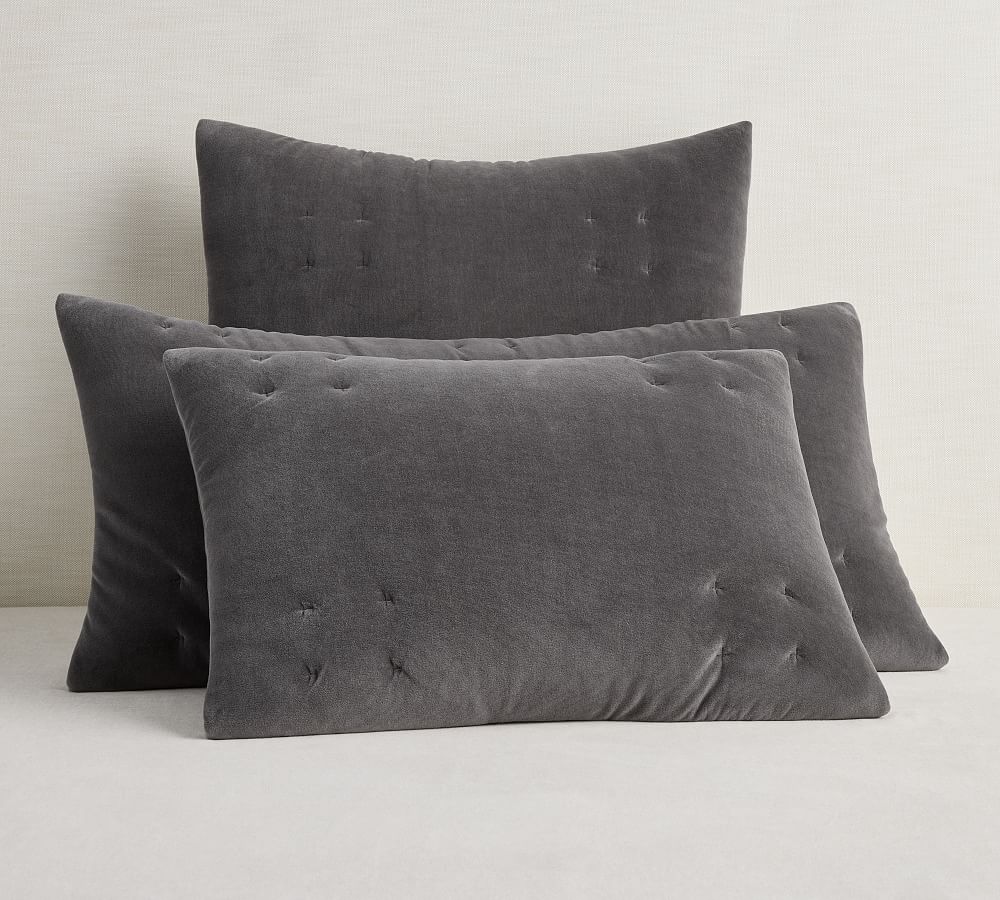 Knit Velvet Comforter Sham Pottery Barn