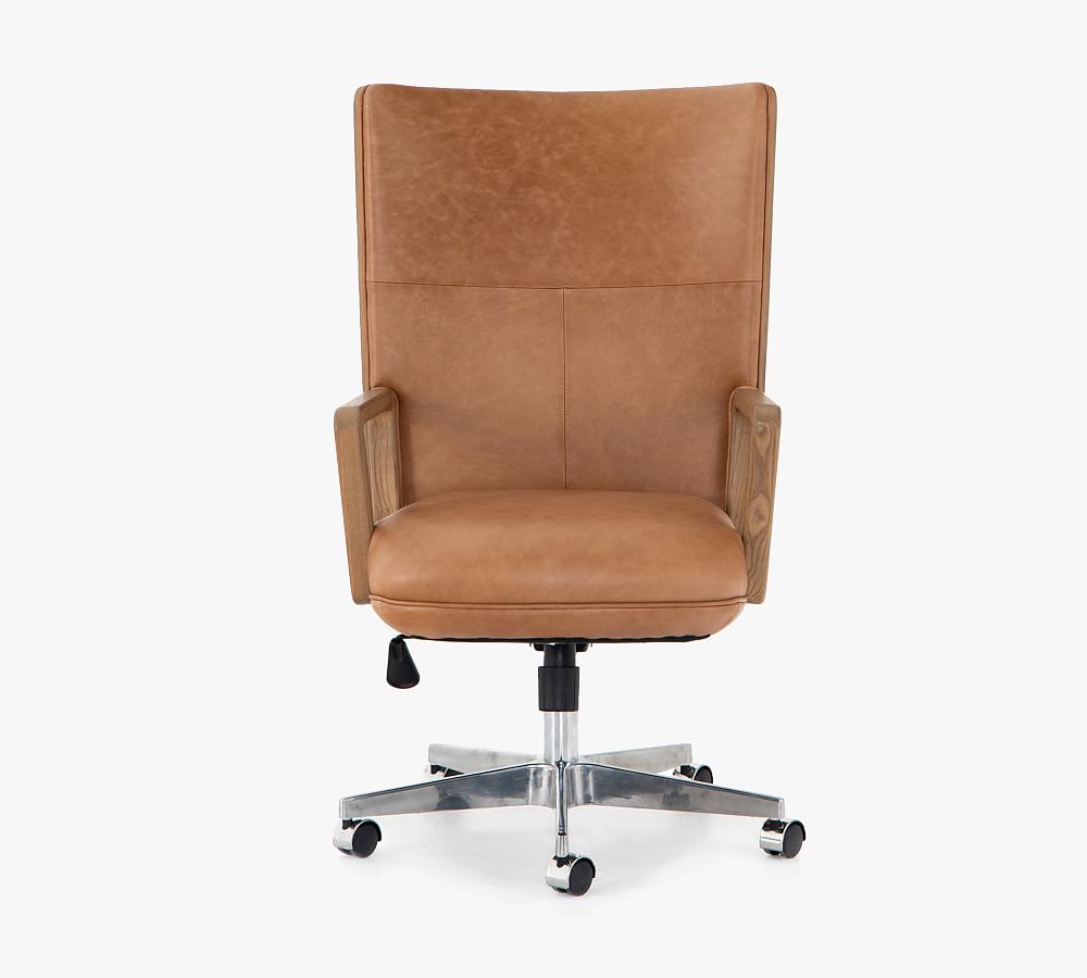 Elm Leather Swivel Desk Chair