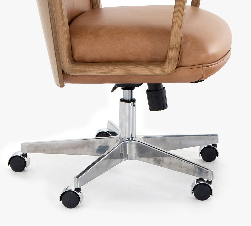 Elm Leather Swivel Desk Chair