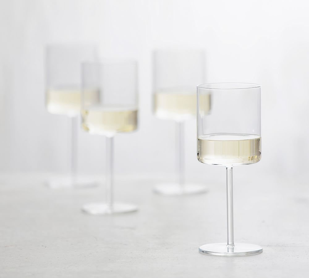 Wine Glasses Set of 4 - White Wine Glasses Hand Blown Crystal Wine