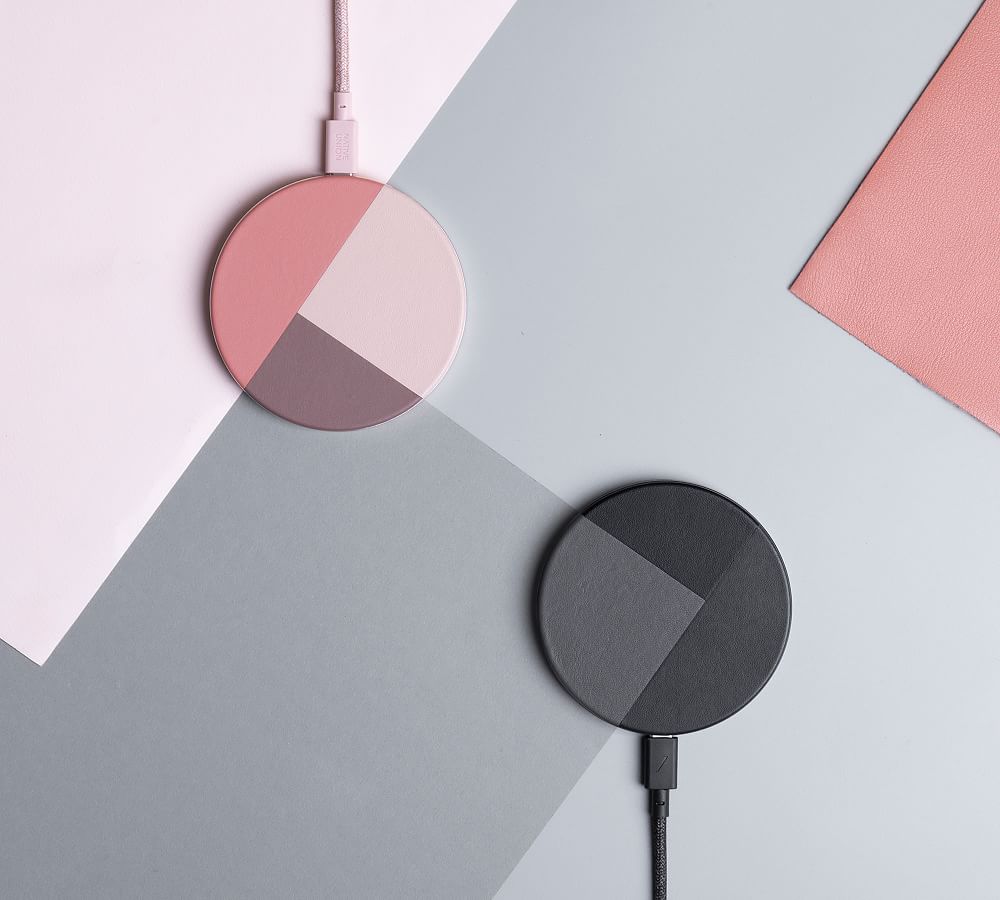 Leather Color Blocked Wireless Charging Pad Pottery Barn