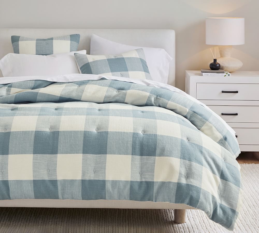 Charcoal Bryce Buffalo Check Patterned Duvet Cover & Sham