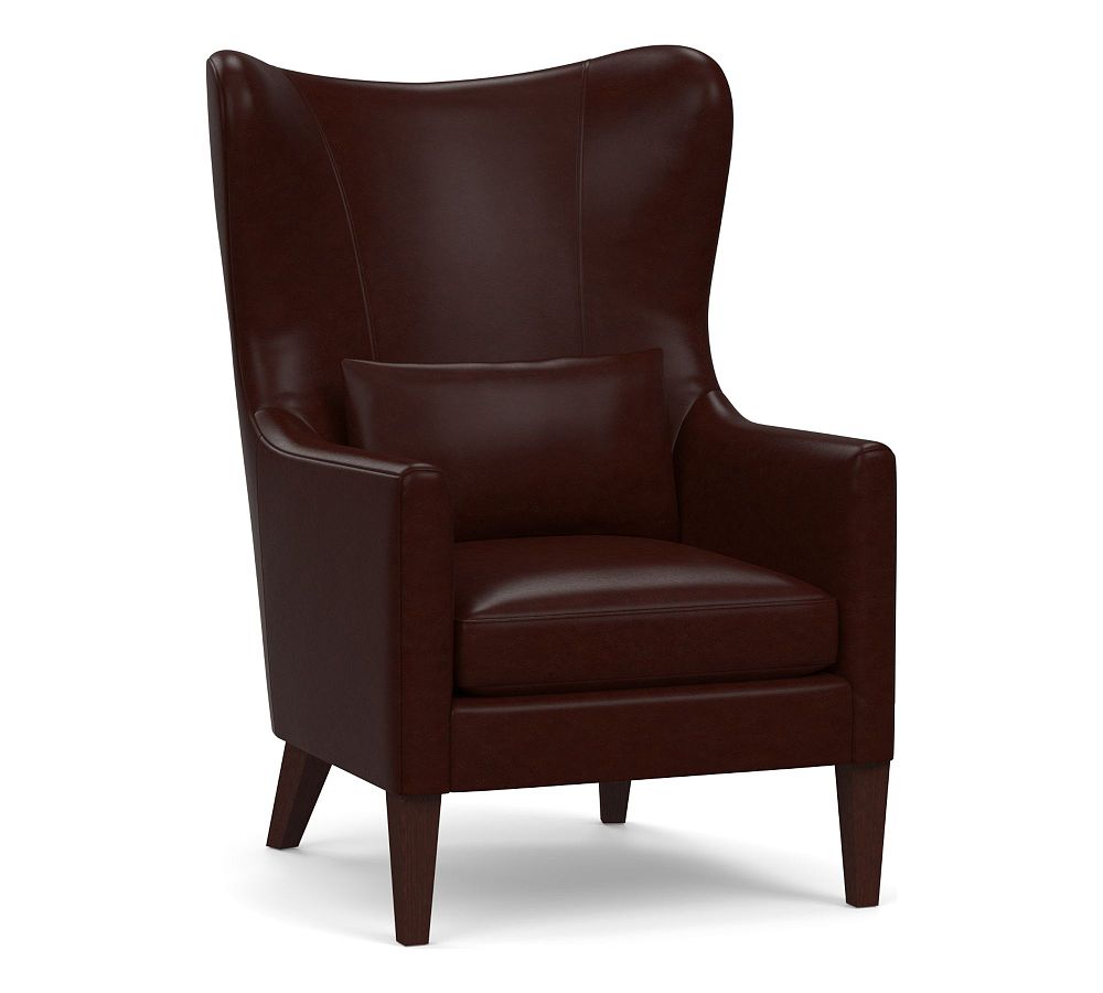 Champlain Square Arm Leather Wingback Armchair