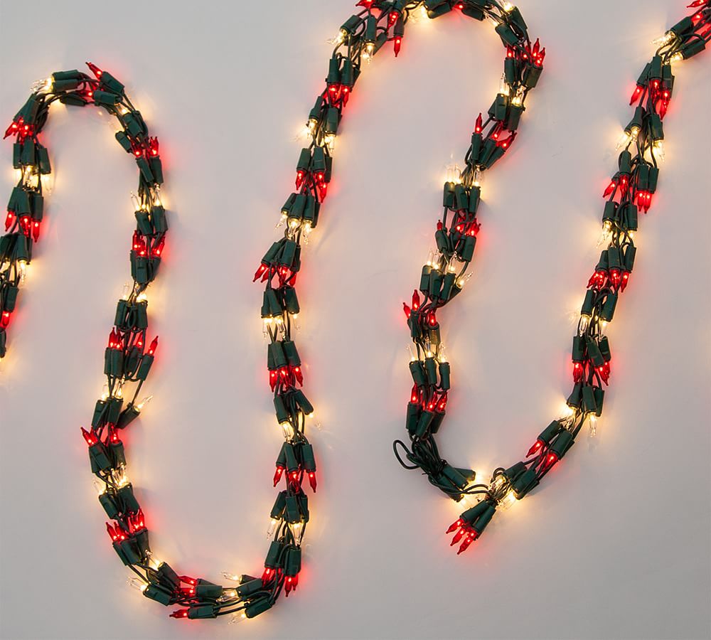 LED Incandescent Garland Lights With Green Wire