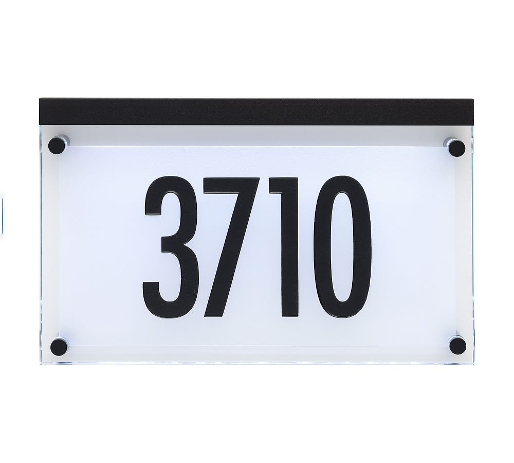 Frosted Crystal LED Lighted Futura Engraved Address Sign
