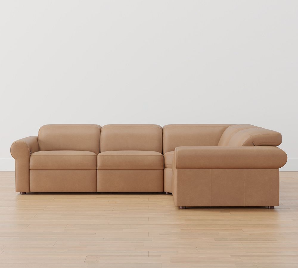 Ultra Lounge Roll Arm Leather -Piece Reclining Sofa Sectional