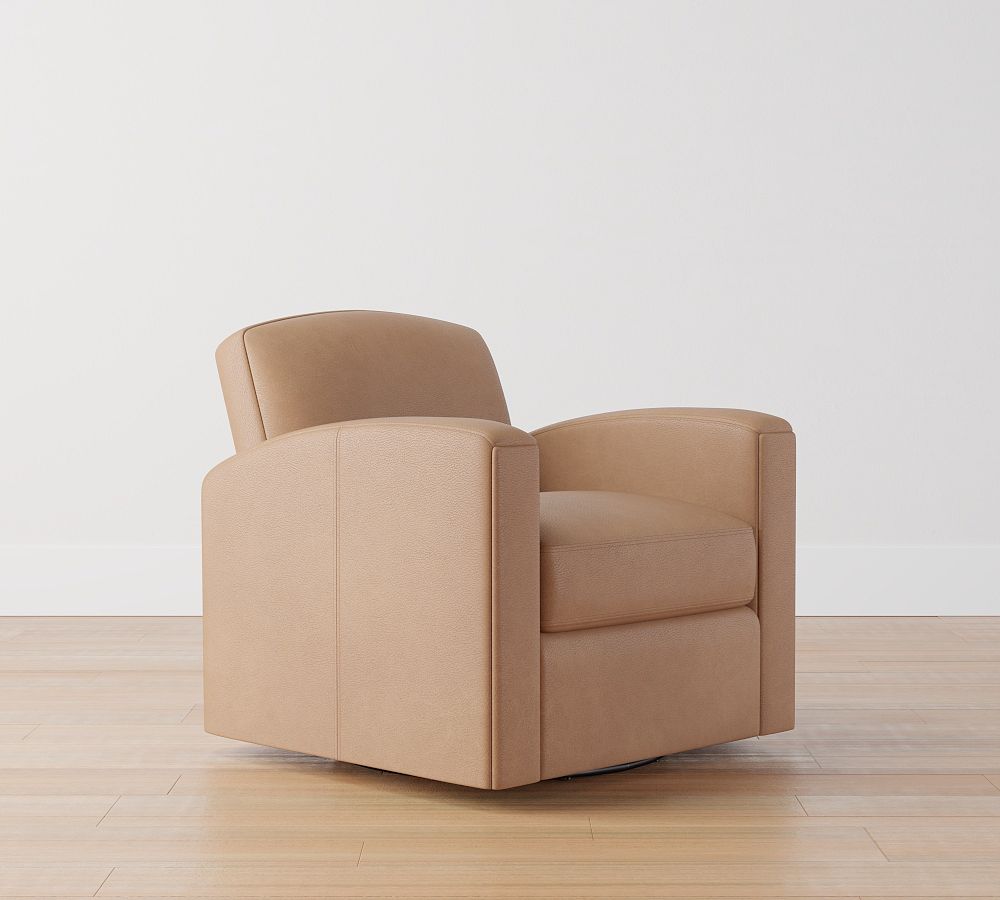 Clyde Leather Swivel Armchair
