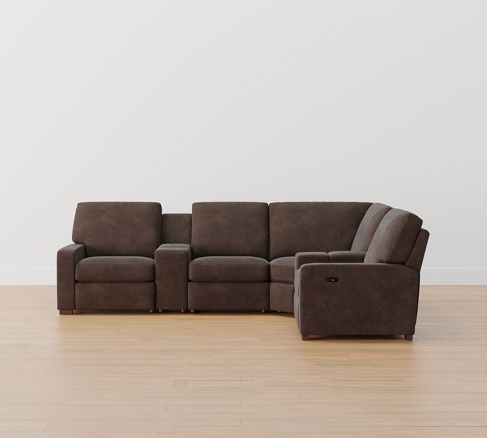 Turner Square Arm Leather Reversible Power Reclining Sectional
