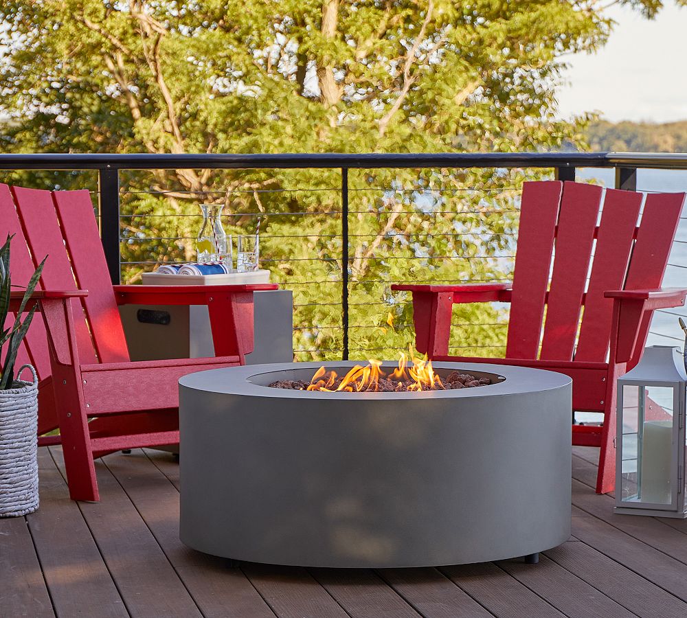 Burrows 36" Round Propane Fire Pit Table Pottery Barn