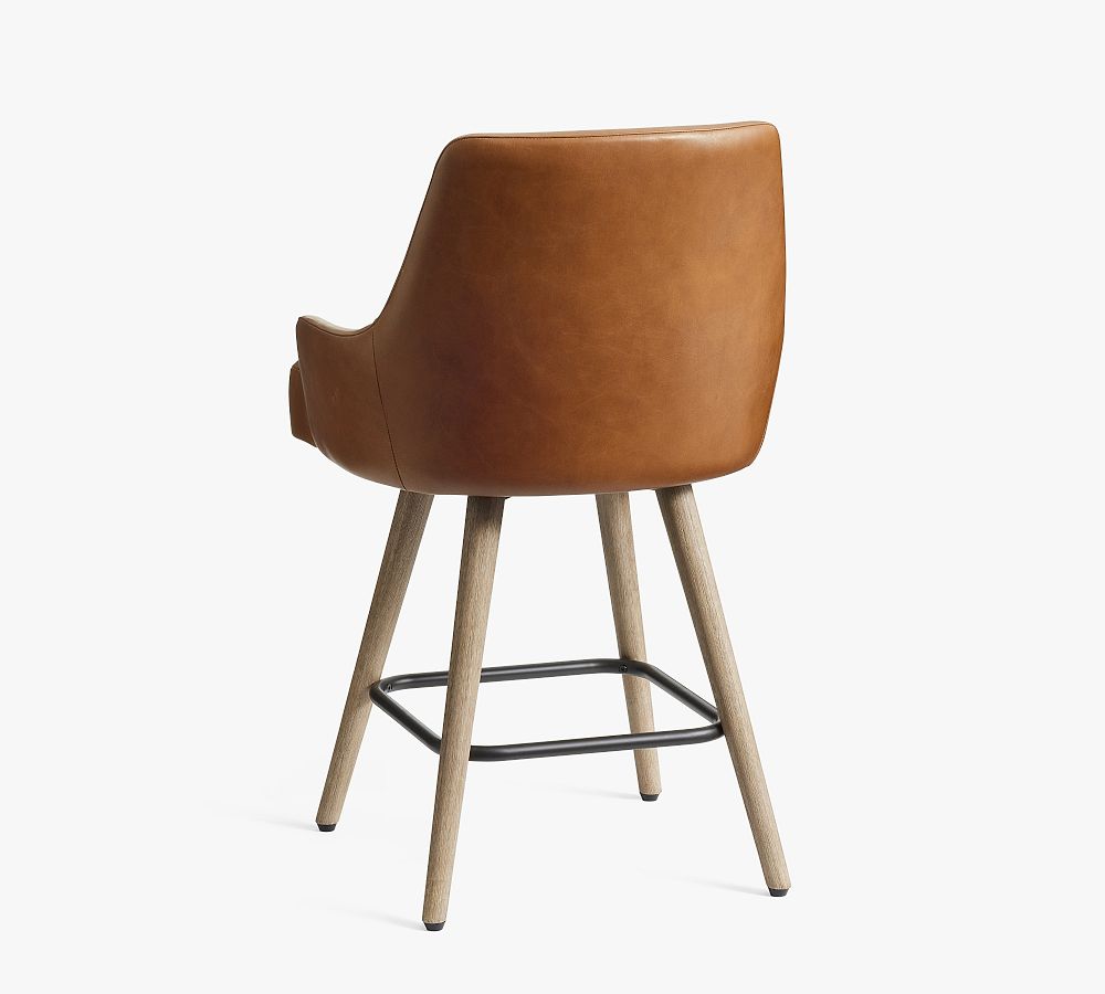 Maddux Leather Bar & Counter Stool Pottery Barn