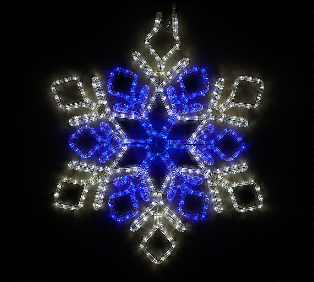 LED Lit Warm White Snowflakes