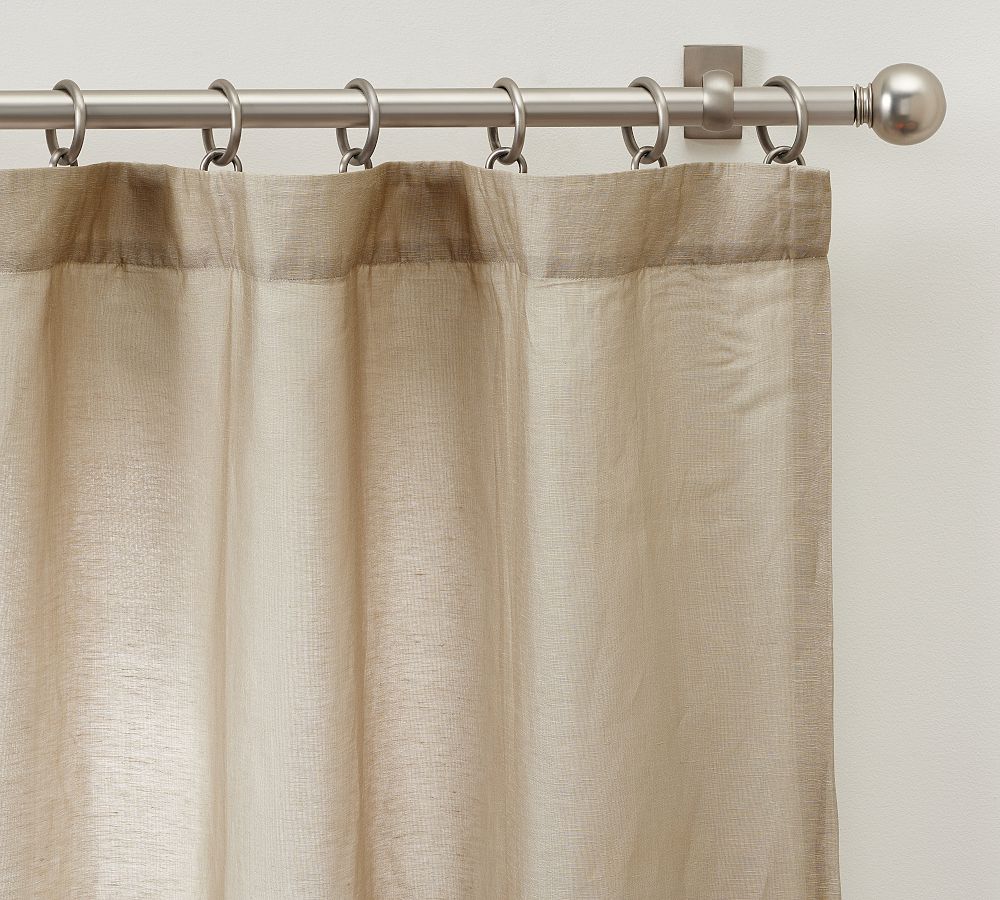 Delphina Linen Silk Curtain | Pottery Barn