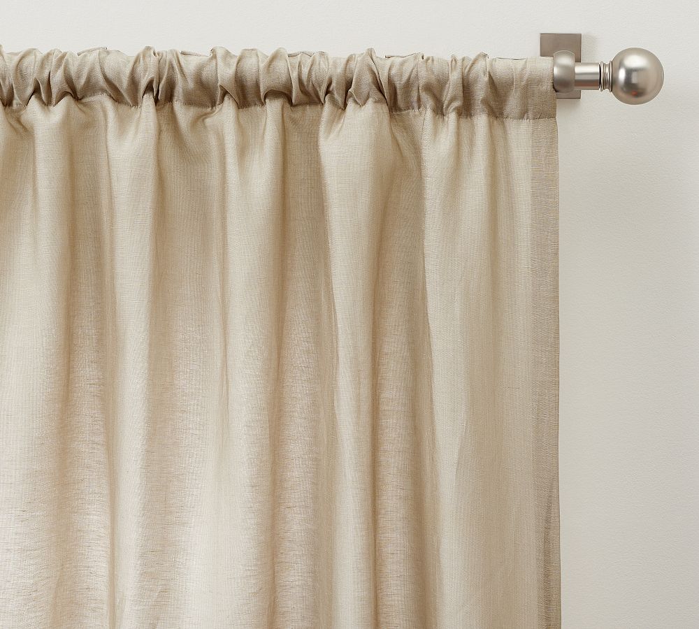 Delphina Linen Silk Curtain | Pottery Barn