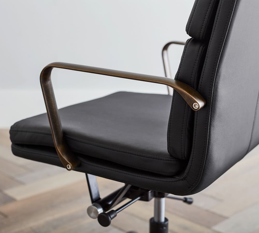 Nash Faux Leather Swivel Desk Chair | Pottery Barn