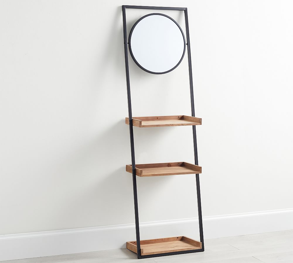 Trenton Ladder Shelf with Mirror | Pottery Barn