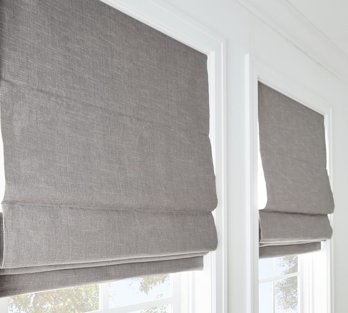 pottery barn emery linen roman shade