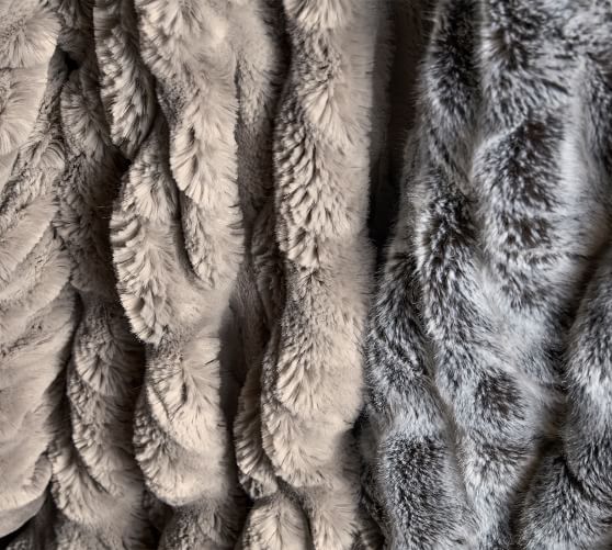 Faux Fur Ruched Throw Blankets | Pottery Barn