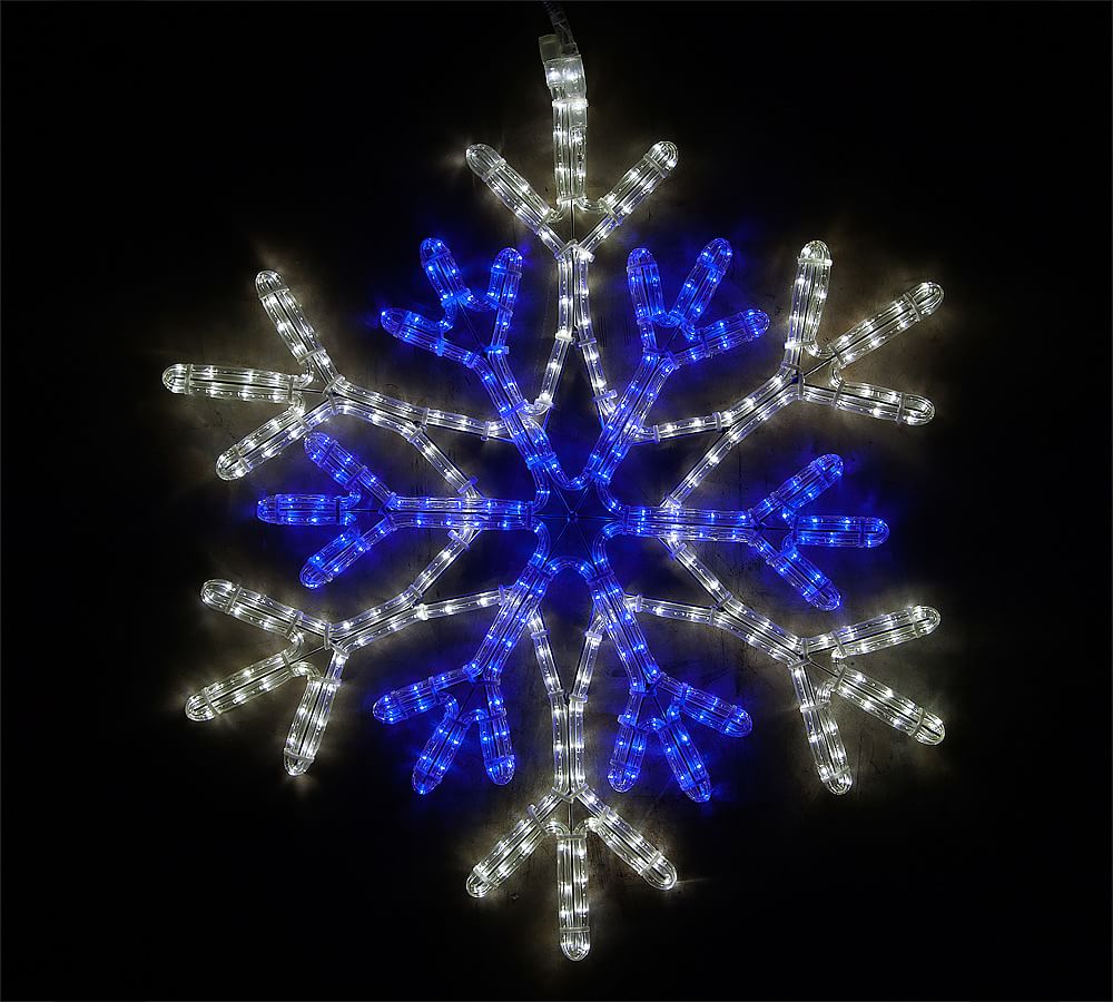LED Lit Blue & White Snowflake