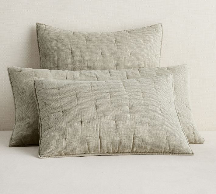 Oversized Quilted Solid Square Pillow Chambray - Threshold™