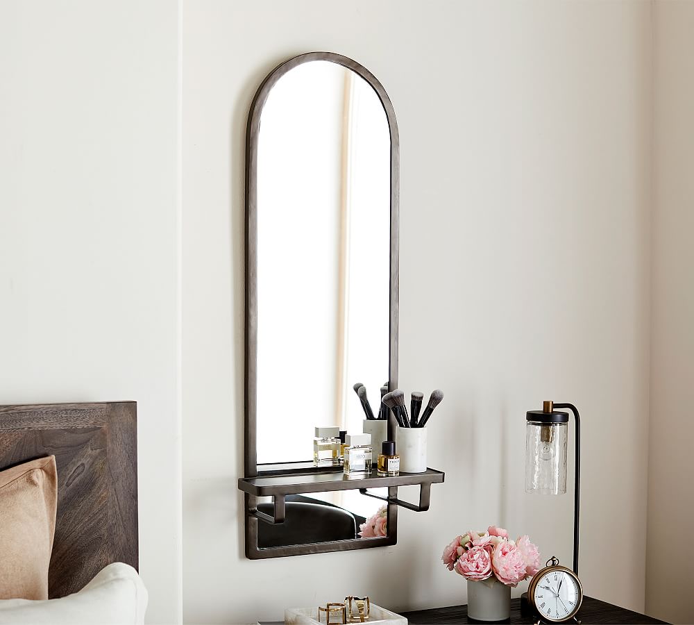 Felton Arch Wall Mirror With Shelf Pottery Barn
