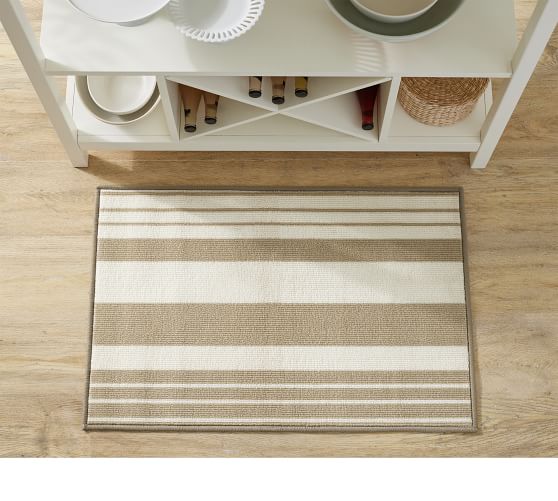 Elsa Striped Washable Floor Mat Pottery Barn