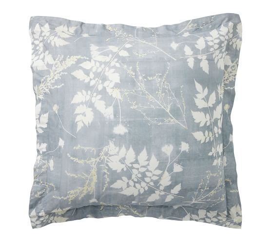 Shadow Floral Percale Sham | Pottery Barn