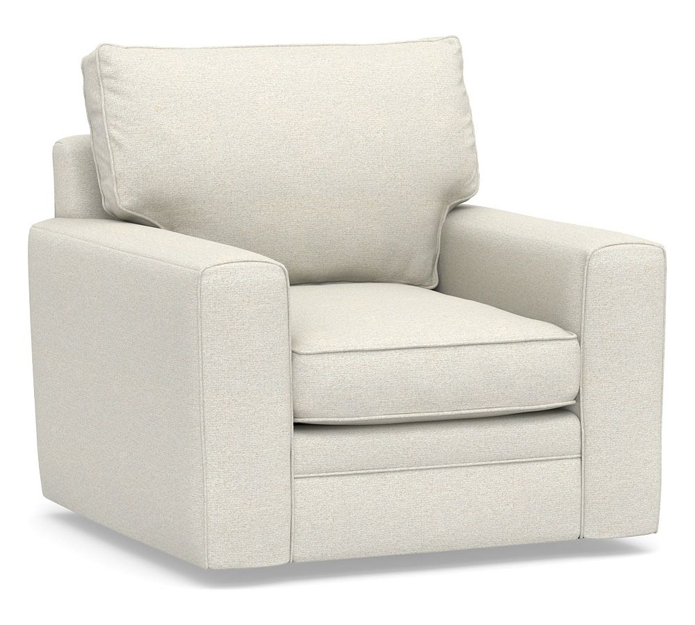 OPEN BOX Pearce Square Arm Upholstered Swivel Armchair, Down Blend