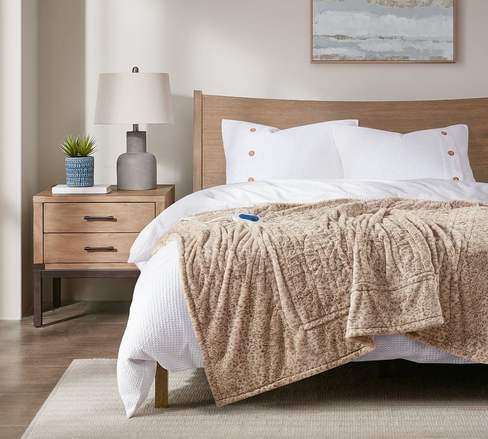 Beautyrest® Heated Oversized Faux Fur Throw Blanket | Pottery Barn