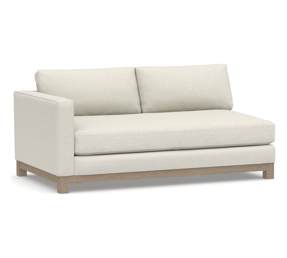 OPEN BOX Jake Upholstered Leftarm Loveseat with Wood Base, Polyester Wrapped Cushions