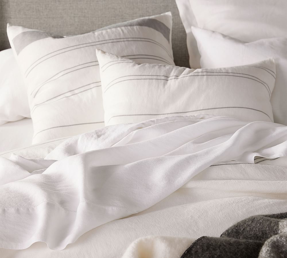 Serene Stripe Hemp Duvet Cover & Shams Pottery Barn