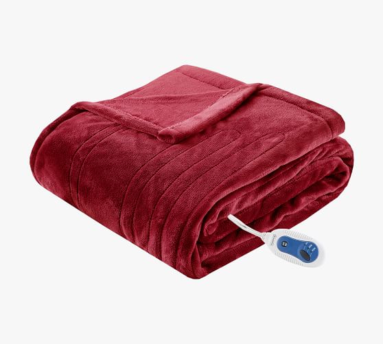 Beautyrest® Heated Plush Throw Blanket | Pottery Barn