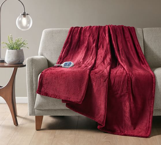 Beautyrest® Heated Plush Throw Blanket Pottery Barn