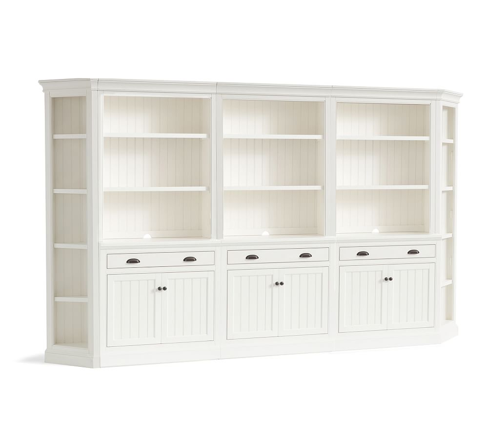 Aubrey 139'' Wall Bookcase with Cabinets