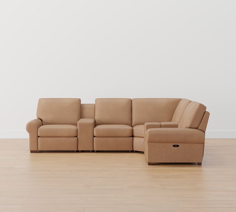 Turner Roll Arm Leather Reversible Power Reclining Sectional