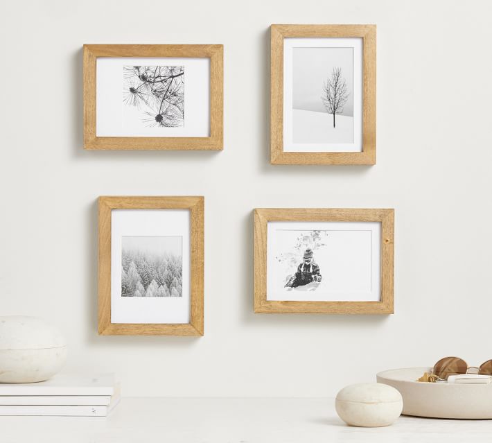 Pottery Barn 4x6 Wood Gallery Picture Frame Natural, Pic Size 4x6 (9x11  overall)
